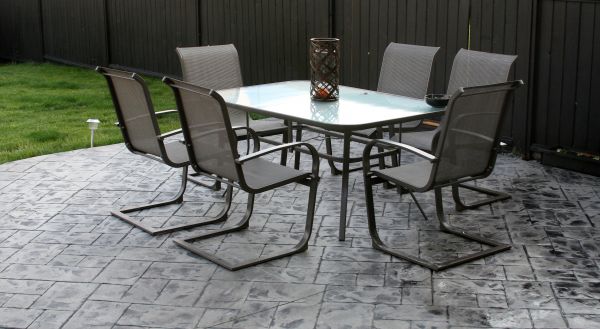 Backyard Concrete Stamping in Huntersville